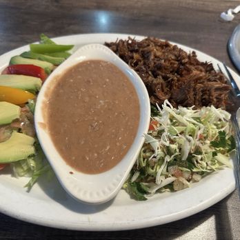 Morena's Taqueria - Carnitas Plate with salad instead of rice. $20.99 (no extra charge for the salad). - Mexican Near Me - Ceres, California
