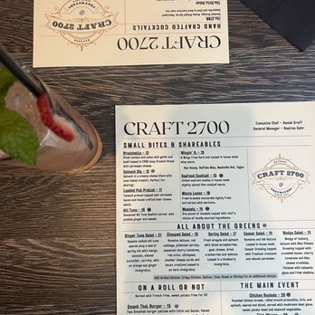 Craft 2700 At Freymoyer's - Menu - Tapas/Small Plates Near Me - Reading, Pennsylvania
