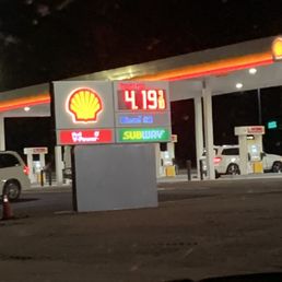 a gas station at night a gas station at night