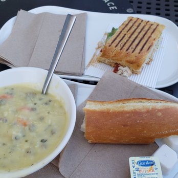 Panera Bread - Chipotle Chicken Avocado Melt and some wild rice soup - Salad Near Me - Pittsburg, California Panera Bread - Chipotle Chicken Avocado Melt and some wild rice soup - Salad Near Me - Pittsburg, California