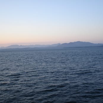 BC Ferries - 9:45 p.m. on 6/13/15, just after sunset.  It never gets completely dark on the voyage at this time of year, and the sun [also] rises early. - Ferries Near Me - Victoria, British Columbia