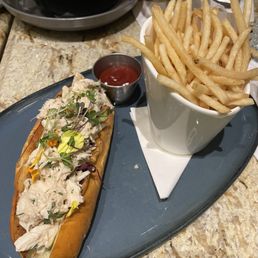 Crab cake roll with fries