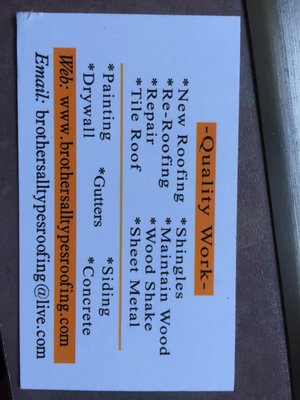 Brothers All Types Roofing Logo