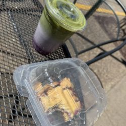 Blooming Grounds Coffee House - Blueberry Crisp Matcha (seasonal flavor) & Raspberry Almond Bar