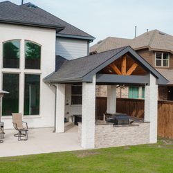 The Collective Outdoors - Patio cover- gabled, shingled to match the roof