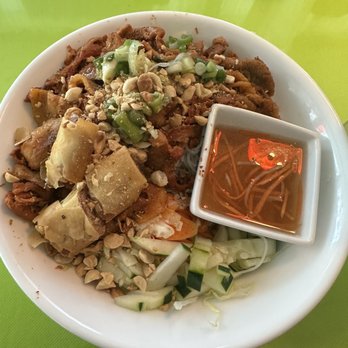 Oasis vietnamese restaurant - Grilled pork and egg roll vermicelli - Vietnamese Near Me - Lake George, New York Oasis vietnamese restaurant - Grilled pork and egg roll vermicelli - Vietnamese Near Me - Lake George, New York