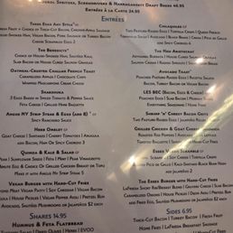 Brunch menu