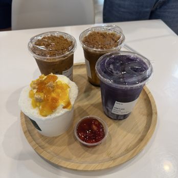 Floe - Mango Bingsoo, ube latte ,Biscoff Latte - Shaved Ice Near Me - Fullerton, California