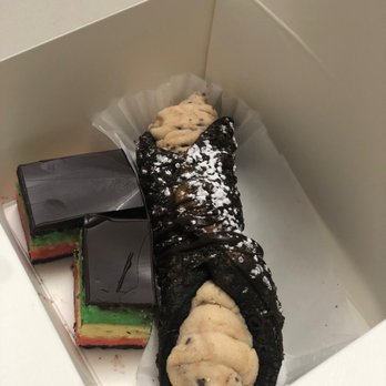 Bisnonna Bakeshop - Left: Rainbow cookies Right: Peanut butter chocolate cannoli. - Bakeries Near Me - Fairfax, Virginia