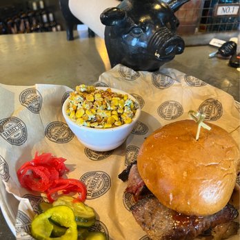 Del's Hideout - Bbq brisket sandwich with street corn - Barbeque Near Me - San Diego, California