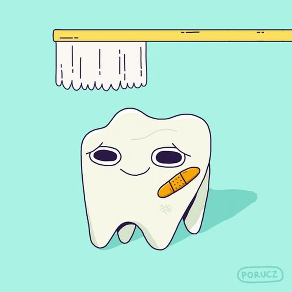 A tooth and toothbrush A tooth and toothbrush