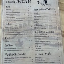 Lauria's Italian Bar & Bistro - Menu