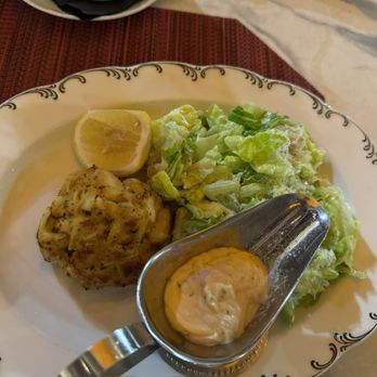 Loch Bar - Philly - Crab cake with Ceasar salad - Seafood Near Me - Philadelphia, Pennsylvania Loch Bar - Philly - Crab cake with Ceasar salad - Seafood Near Me - Philadelphia, Pennsylvania
