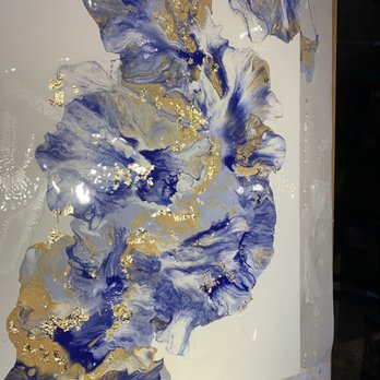 Abstract Orlando - My fluid art  I did the upgrade to the 24" x 36" canvas, added gold leafing, and the resin coating (not pictured yet) - Art Galleries Near Me - Orlando, Florida