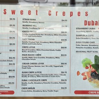 Chocotella Crepes - Menu on window - Creperies Near Me - Morgan Hill, California Chocotella Crepes - Menu on window - Creperies Near Me - Morgan Hill, California