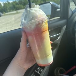 The Perfect Start Espresso - Blue raspberry and green apple Red Bull smoothie