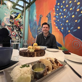 Ocho Latin Cuisine - We had the elote appetizer, chicken enchiladas and carne asada tacos. - Latin American Near Me - Dallas, Texas