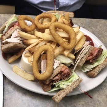 Liberty Diner - Turkey club with frozen onion rings - Donuts Near Me - Bronx, New York