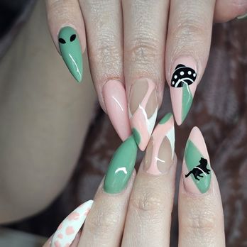 The Crow's Claw - Space alien stiletto nails - Nail Salons Near Me - High Point, North Carolina