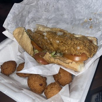 Catfish Station - Catfish & Fish and Shrimp Po-Boy Combo (w/ Sweet Corn Hushpuppies) - Cajun/Creole Near Me - Missouri City, Texas Catfish Station - Catfish & Fish and Shrimp Po-Boy Combo (w/ Sweet Corn Hushpuppies) - Cajun/Creole Near Me - Missouri City, Texas