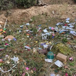 This is how the staff left the belongings removed from the gravesite. This is how the staff left the belongings removed from the gravesite.