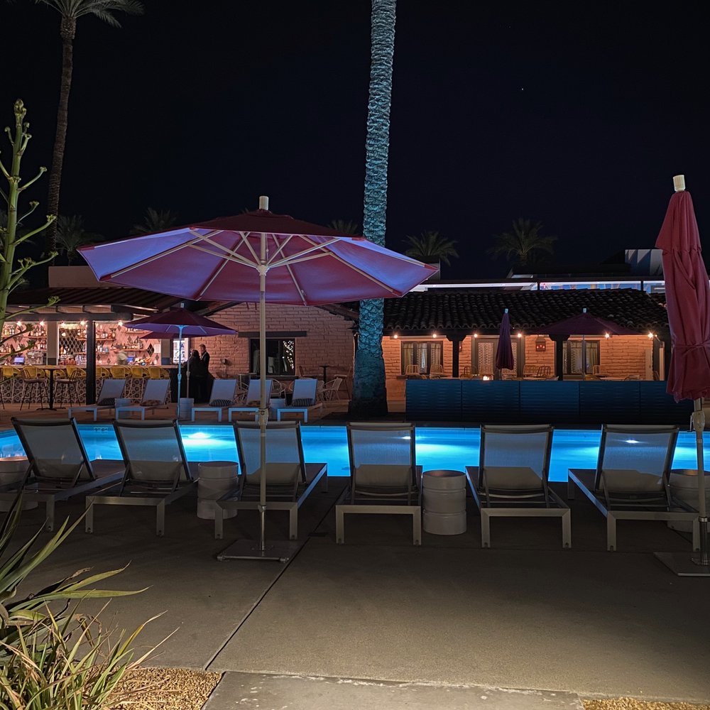 Sol y Sombra - Pool with bar at it's side. - Spanish Near Me - Cathedral City, California Sol y Sombra - Pool with bar at it's side. - Spanish Near Me - Cathedral City, California