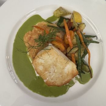 Bistro de Margot - Halibut cooked perfectly, smoke mashed potatoes that are other worldly - French Near Me - Burlington, Vermont Bistro de Margot - Halibut cooked perfectly, smoke mashed potatoes that are other worldly - French Near Me - Burlington, Vermont