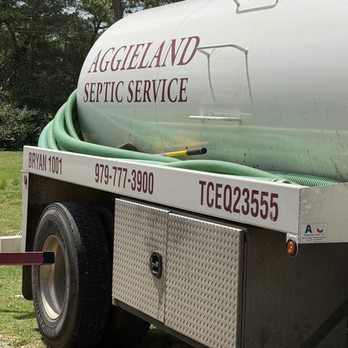 AGGIELAND SEPTIC SERVICE - Logo + phone # of this company's truck. - Septic Services Near Me - Bryan, Texas AGGIELAND SEPTIC SERVICE - Logo + phone # of this company's truck. - Septic Services Near Me - Bryan, Texas