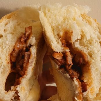 Wonder Food Bakery - BBQ pork bun closeup halves $2.25 - Bakeries Near Me - Oakland, California Wonder Food Bakery - BBQ pork bun closeup halves $2.25 - Bakeries Near Me - Oakland, California