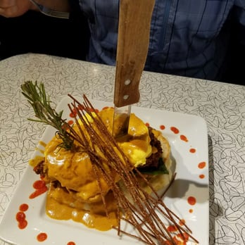 Chops & Eggs - Chicken Benedict! - New American Near Me - Corpus Christi, Texas