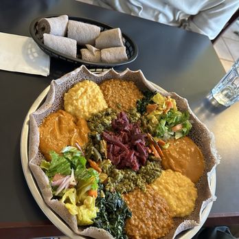 Habesha Cafe - Matti Vegetarian Combo - Ethiopian Near Me - Seattle, Washington