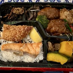 Bento with salted salmon Bento with salted salmon