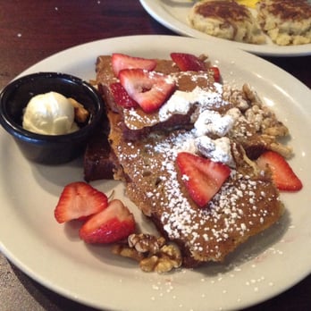 Ruperts at the Edge - Banana French toast w strawberries and candied walnuts.. Yummy!! - Breakfast & Brunch Near Me - Edgewater, Colorado Ruperts at the Edge - Banana French toast w strawberries and candied walnuts.. Yummy!! - Breakfast & Brunch Near Me - Edgewater, Colorado