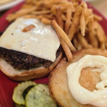 Great American Diner - Plain cheeseburger with skinny fries - Breakfast & Brunch Near Me - Fairport, New York Great American Diner - Plain cheeseburger with skinny fries - Breakfast & Brunch Near Me - Fairport, New York