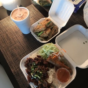 Anh's Kitchen - Vermicelli with pork, Butter Chicken Wings and Thai Tea - Vietnamese Near Me - Atlanta, Georgia