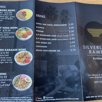 Silverlake Ramen - Menu - Ramen Near Me - Kirkland, Washington