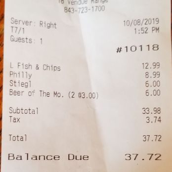 The Griffon - Lunch for 2 - Pubs Near Me - Charleston, South Carolina