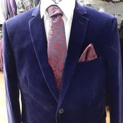 Ivan's Suits and Alterations - Blue suit with matching tie and handkerchief for men