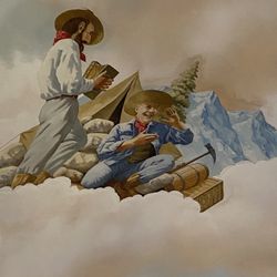 Fresco depicting gold rush