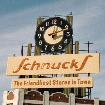 Schnucks - Neon Clock of the Schnucks Dairy Plant, 1988 - Ice Cream & Frozen Yogurt Near Me - St. Louis, Missouri