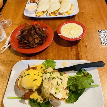 Ruby Slipper Pensacola - Mine (Benedict) and hers (breakfast tacos) - Breakfast & Brunch Near Me - Pensacola, Florida
