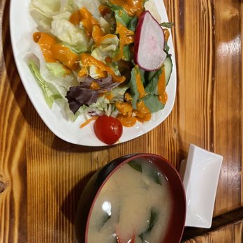 Land of Sushi - Miso soup and house salad - Sushi Bars Near Me - Centennial, Colorado Land of Sushi - Miso soup and house salad - Sushi Bars Near Me - Centennial, Colorado