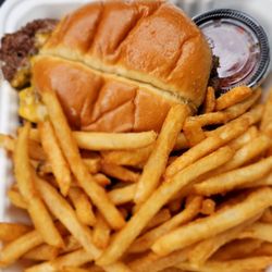 The Fixx Smash Burgers - OG Smashburger has double patty and some sauce and pickles. Perfect balance of flavor and simplicity!