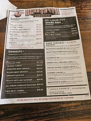 Menu photo 2 Beartooth Barbecue West Yellowstone, MT Menu photo 2 Beartooth Barbecue West Yellowstone, MT