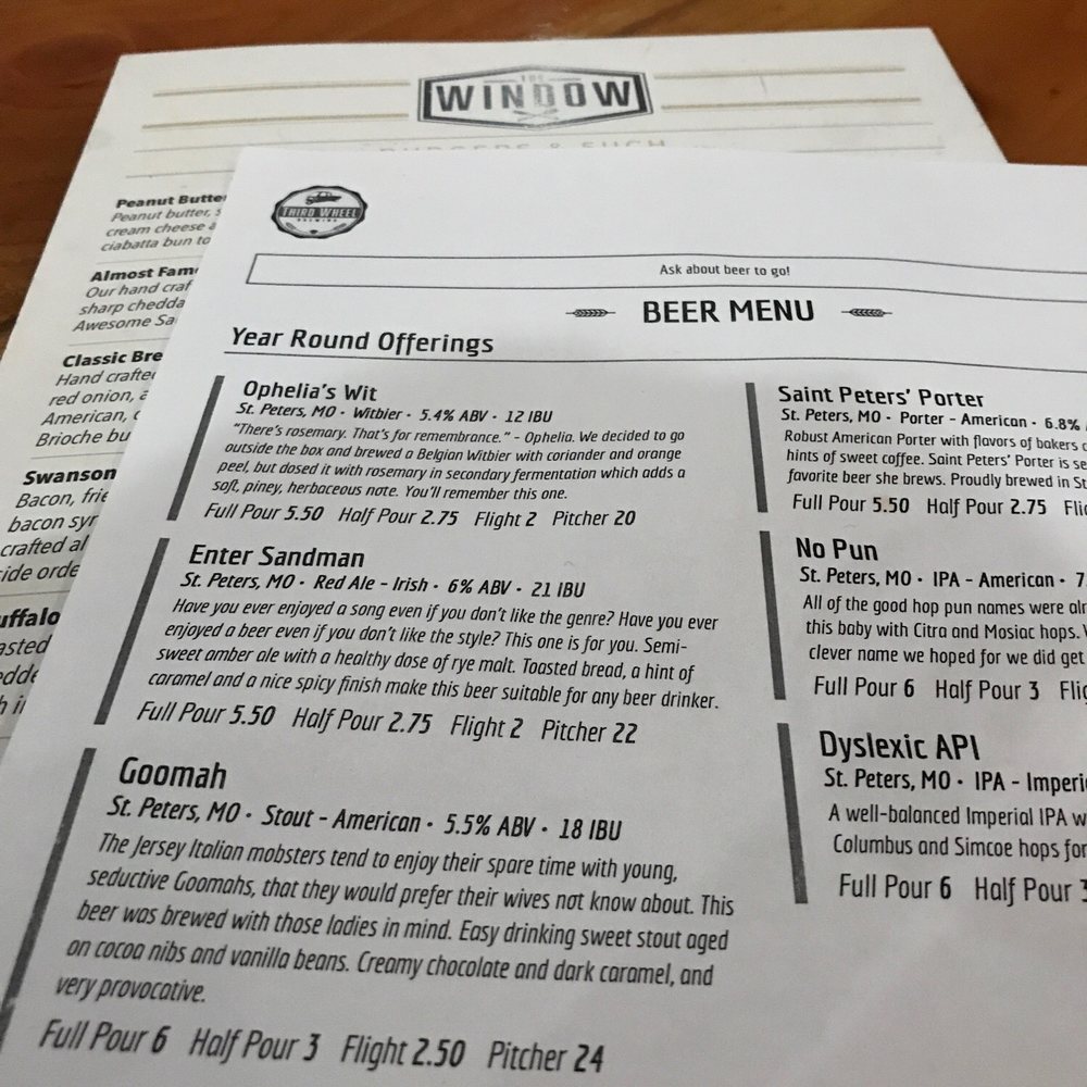 Third Wheel Brewing - Menu - Brewpubs Near Me - St Peters, Missouri Third Wheel Brewing - Menu - Brewpubs Near Me - St Peters, Missouri