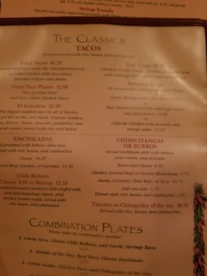 Menu photo 8 La Olla Mexican Cafe Tucson, AZ