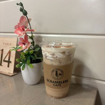 Scramblers Cafe - Biscoff Cookie Butter iced latte - Breakfast & Brunch Near Me - Norco, California