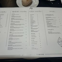 Drink menu Drink menu