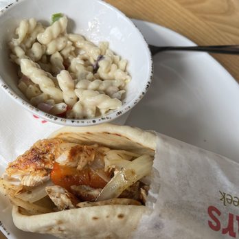 Showmars - Chicken souvlaki wrap and Greek pasta salad - Southern Near Me - Durham, North Carolina