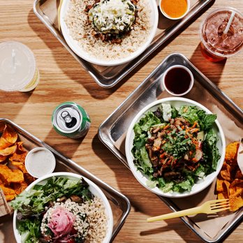 gusto! Downtown - three plates of food on a table - Fast Food Near Me - Atlanta, Georgia